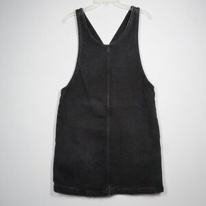 Frank + Oak Womens Black Denim Pinafore Jumper Mini Dress Size S Utility Retro